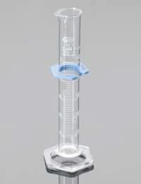 Цилиндр мерный, класс А, 500,0 мл, ц.д. 5,0 мл, БС, градуировка, шестиугольное основание, защитное кольцо, сертификат на серию, 1 шт./уп., Glasscolab, Индия