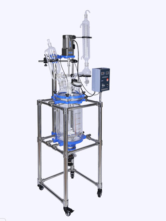 Реактор лабораторный, 400 °С, 10 л, EXS-10L, с рубашкой, верхнеприводной мешалкой с взрывобезопасным исполнением, штативом