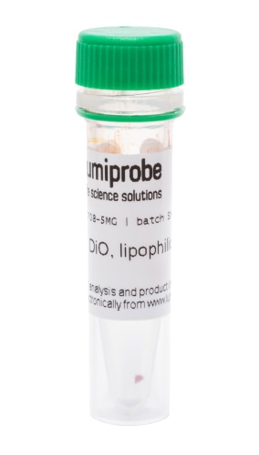 Краситель флуоресцентный RAPID DiO, липофильный, для мечения мембран и трассировки клеток, 5 мкг, Lumiprobe