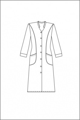 Халат лабораторный женский, хлопок/полиэстер, треугольный вырез, белый, 1 шт., ЛТО Фото 2