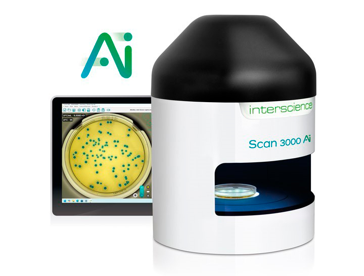 Автоматические счетчики колоний микроорганизмов нового поколения с AI (искусственный интеллект) Scan3000AI/5000AI, Interscience.