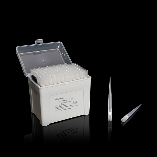 Наконечники до 1000 мкл, удлиненные, low Retention, с фильтром, стерильные, бесцветные, 96 шт./штат., Servicebio, Китай