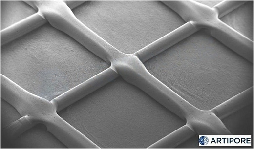 Диски для 3D культивирования полученные методом электроформования, невыровненные нановолокна, материал нанесен радиально, толщина подложки 60 мкм, 48 луночный планшет