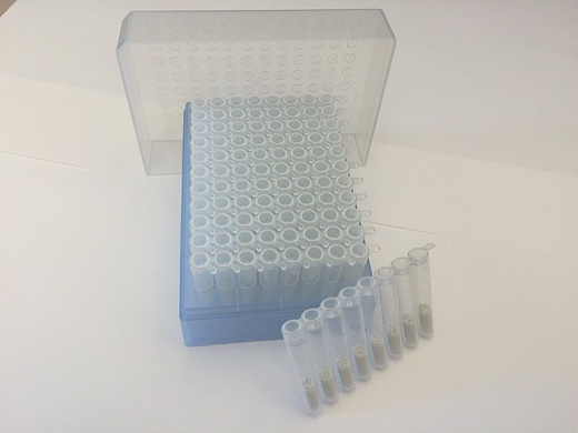 Планшет 96х1,2 мл, Lysing Matrix E, керамические шарики d 1,4 мм, кремниевые d 0,1 мм, стеклянный 1х d 4 мм Фото 1