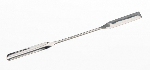 Микролопатка полузакруглённая двухсторонняя, длина 150 мм, лопатка 45×9 мм, диаметр ручки 3 мм, нержавеющая сталь, тип 2
