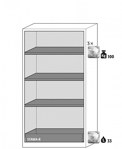 Шкафы для хранения химикатов, ширина 54 – 105 см, стеклянные окна, без вытяжных фланцев Фото 8