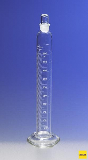Цилиндр мерный, 10 мл, класс A, ц.д. 0,1 мл, БС, стекл. основ., стекл. крышка 9, сертиф., TС, 1 шт./уп.