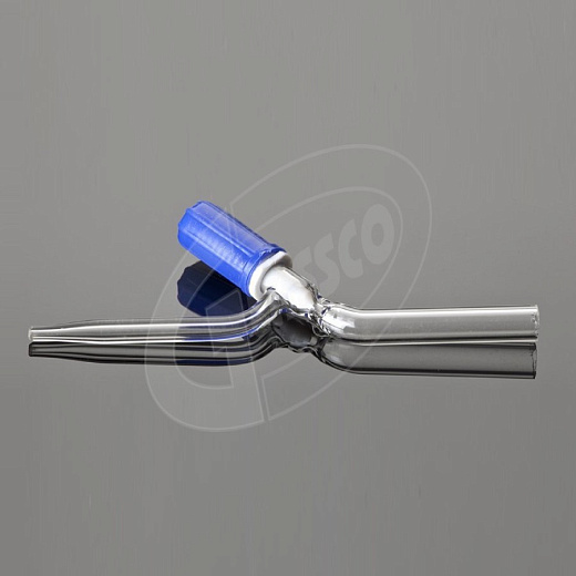 Кран химический, одноходовой, прямой, игольчатый, для бюреток, диаметр 0-3 мм, стекло, ПТФЕ, 10 шт./уп., Glassco