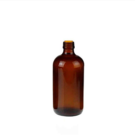 Бутыль 250 мл, натриево-известковое стекло, резьба 24-400, круглая, темное стекло, без крышки
