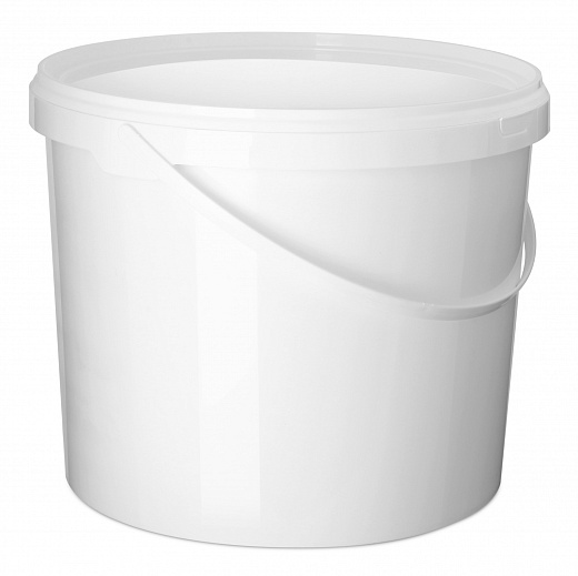 Ведро, 5,5 л, круглое, крышка белая под защёлку с контролем вскрытия, пластиковая ручка, белый полипропилен Фото 2