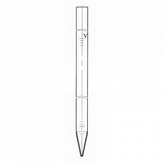 Пипетка стеклянная, 25 мл, НС, градуированная, полный слив, тип 2, исполнение 1, 2 класс точности, 1 шт./уп.