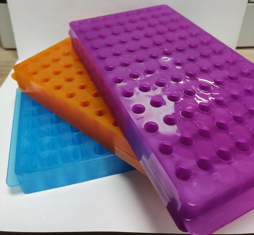 Штатив для пробирок 1,5-2 мл, 96 мест (8×12), полипропилен, без крышки, цветной