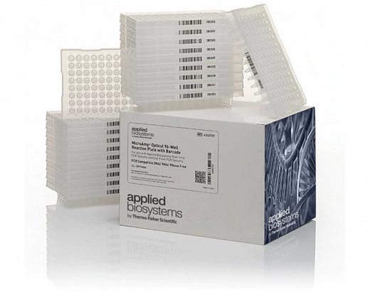 Планшеты для ПЦР, 96-лун., MicroAmp, со штрих-кодом, 500 шт./уп.
