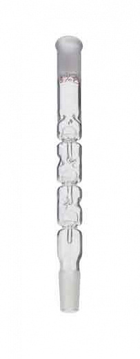 Колонка Снайдера дистилляционная трёхкамерная шлиф крена 24/40, длина колонки 225 мм, длина камер 50 мм, общая длина 305 мм