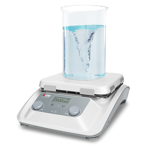 Мешалка магнитная, объём по воде 30 л, платформа 254×254 мм, нагрев до 500 °С, 100-1500 об/мин, МS10-H500-Pro, DLab, Китай