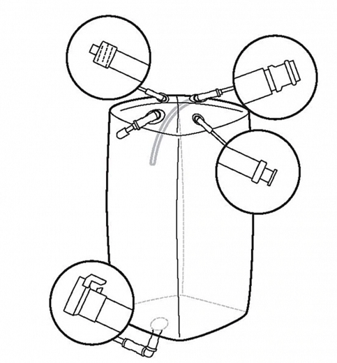 Мешки для сбора, хранения и транспортировки культуральной жидкости 3D Productainer BPCs, 100 литров, материал CX5-14, 5 портов Фото 1