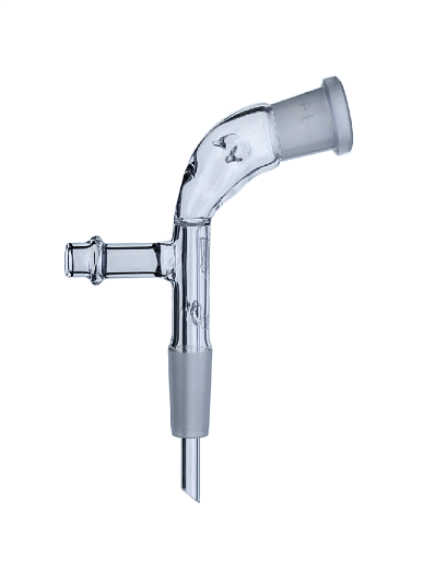 Аллонж изогнутый с отводом, 29/32-29/32-75, длина 75 мм, Россия