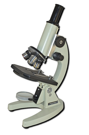 Микроскоп, прямой, монокуляр, СП, проходящий свет, 4×, 10×, 40×, Биомед 1