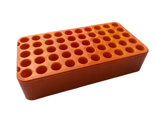 Штатив для цилиндрических пробирок на 50 мест (Rack D13), оранжевый