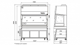 Бокс (шкаф) биологической безопасности, класс II (тип A), вертикальный поток, ширина рабочей поверхности 150 см, БМБ-II-