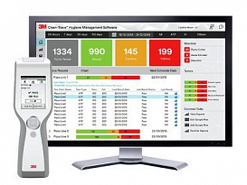 Тест-система Clean-Trace 3М, включает в себя люминометр, ПО и тест-пробирки для определения АТФ