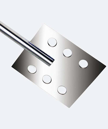 Перемешивающий элемент лопастной, квадратный, 6 отверстий, d 100 мм, длина 320 мм, нержавеющая сталь, Fluko