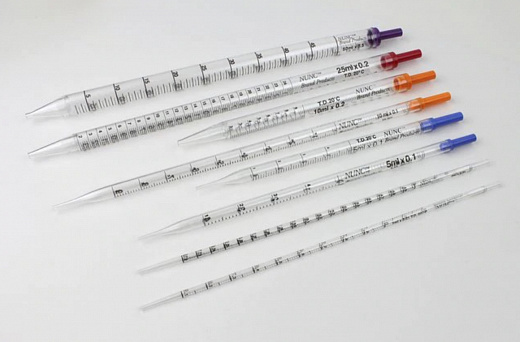 Пипетка 1 мл, серологическая, ПС стерильная, индивидуальная пластик. упаковка, 1000 шт./уп. Фото 1