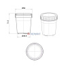Контейнер одноразовый, 120 мл, ПП, не стерильный, сборная уп., 300 шт./кор., Перинт
