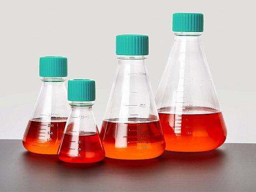 Колба Эрленмейера, ПК, с крышкой, стерильная,  Jet Biofil, Китай