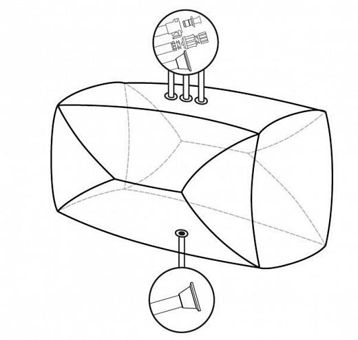 Мешки для сбора, хранения и транспортировки культуральной жидкости 3D Productainer BPCs, 1000 литров, материал ASI 26/77, 4 порта Фото 1