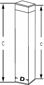 Пенал для стерилизации пипеток, квадратный, дно и крышка с силиконовым покрытием, длина 202/210 мм, 70×70 мм, нержавеющая сталь