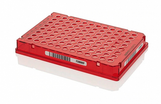 Планшеты для ПЦР, 96-лун., MicroAmp EnduraPlate, с юбкой, со штрих-кодом, оптически прозрачные, красные, 50 шт./уп.