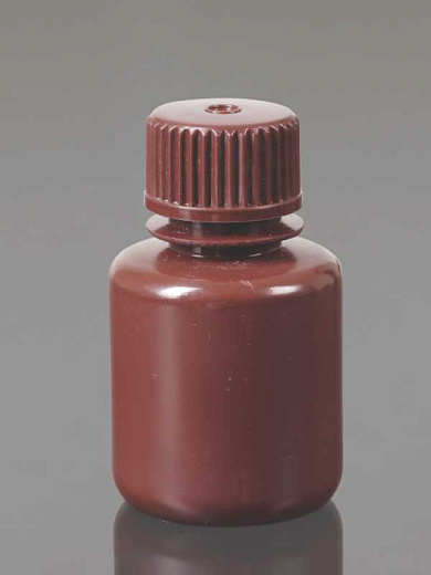 Бутыли для реагентов, 60 мл, ПЭВП, коричн., узкогорл., нестерильные, автоклавир., крышка ПЭВП непролив., 12 шт./уп., Glassco