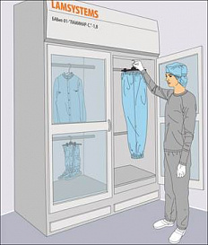 Шкаф для стерильного хранения, ширина рабочей поверхности 180 см, БАВнп-01-«Ламинар-С.»-1,8, распашные двери, УФ- лампы, арт.2R-S.420-18