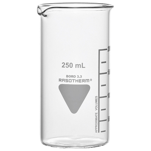 Стакан 2000 мл, стеклянный, с носиком, с градуировкой, низкий, 185×130 мм, 1 шт.