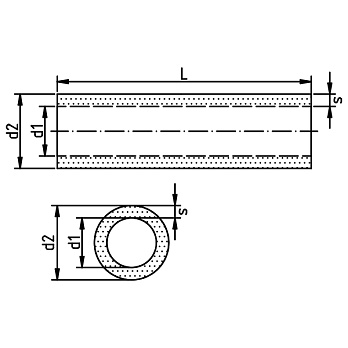 Шланг, тефлон (PTFE), цвет белый, схема
