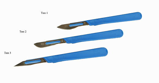 Лезвия сменные для скальпеля, нерж. сталь, тип 3 (синий) для 12642, 10 шт./уп.