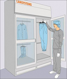 Шкаф для стерильного хранения, ширина рабочей поверхности 120 см, БАВнп-01-«Ламинар-С.»-1,2, распашные двери, УФ-лампы