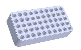 Штатив для цилиндрических пробирок на 50 мест (Rack D12), красный