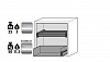Тумбы для совместного хранения ЛВЖ и прекурсоров, 90 минут, ширина 59 – 140 см, выдвижные ящики UB-S-90 Фото 4