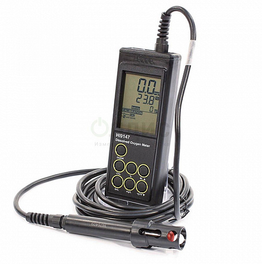 Кислородомер, до 50 мг/мл, до 50 °C, с датчиком HI 76407/4, портативный, водонепроницаемый, HI 9147-04, Hanna