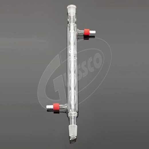 Холодильник спиральный, L 250 мм, керн 24/29, муфта 24/29, резьба, Glassco